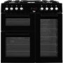 Beko 90cm Dual Fuel Double Oven Range Cooker - Black