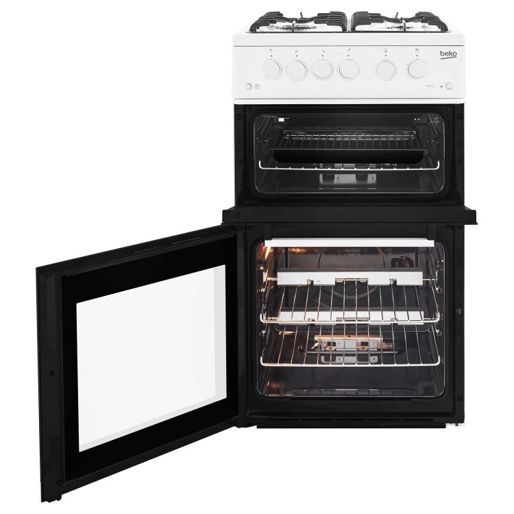 Beko KDVG592W 50cm Double Oven Gas Cooker - White