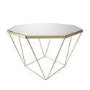 Mirrored Coffee Table with Gold Base - Kendra