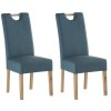 Kensington Pair of Dining Chairs in Teal with Oak Legs