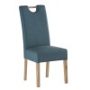 Kensington Pair of Dining Chairs in Teal with Oak Legs