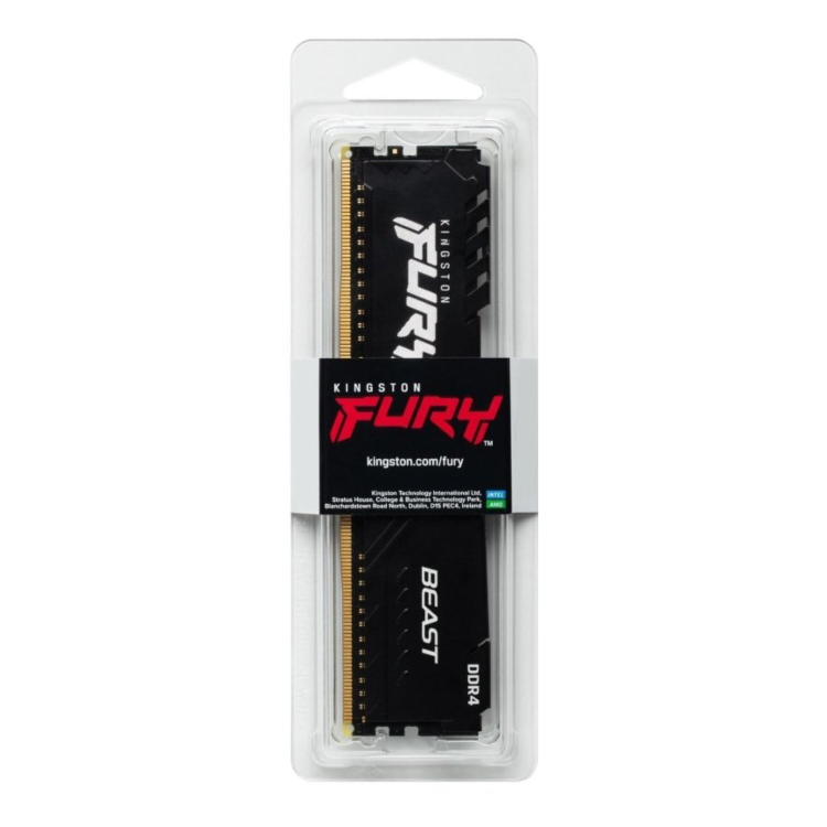 Box Opened Kingston FURY Beast Black 32GB 1x32GB DDR4 3200MHz DIMM Desktop Memory