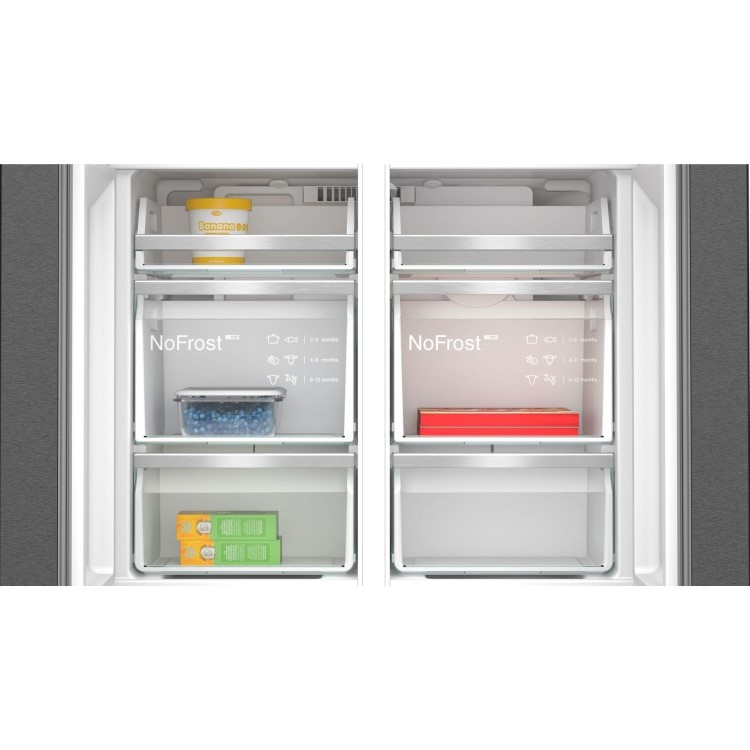 Siemens iQ700 574 Litre Four Door Freestanding Fridge Freezer - Black Inox