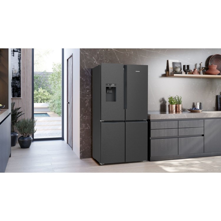 Siemens iQ700 574 Litre Four Door Freestanding Fridge Freezer - Black Inox