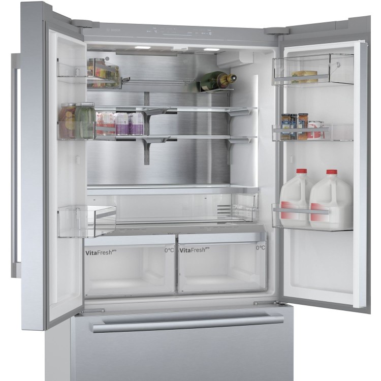 Refurbished Bosch Series 8 KFF96PIEP Freestanding 573 Litre American Frost Free Fridge Freezer Stainless Steel