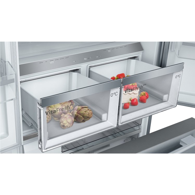 Refurbished Bosch Series 8 KFF96PIEP Freestanding 573 Litre American Frost Free Fridge Freezer Stainless Steel