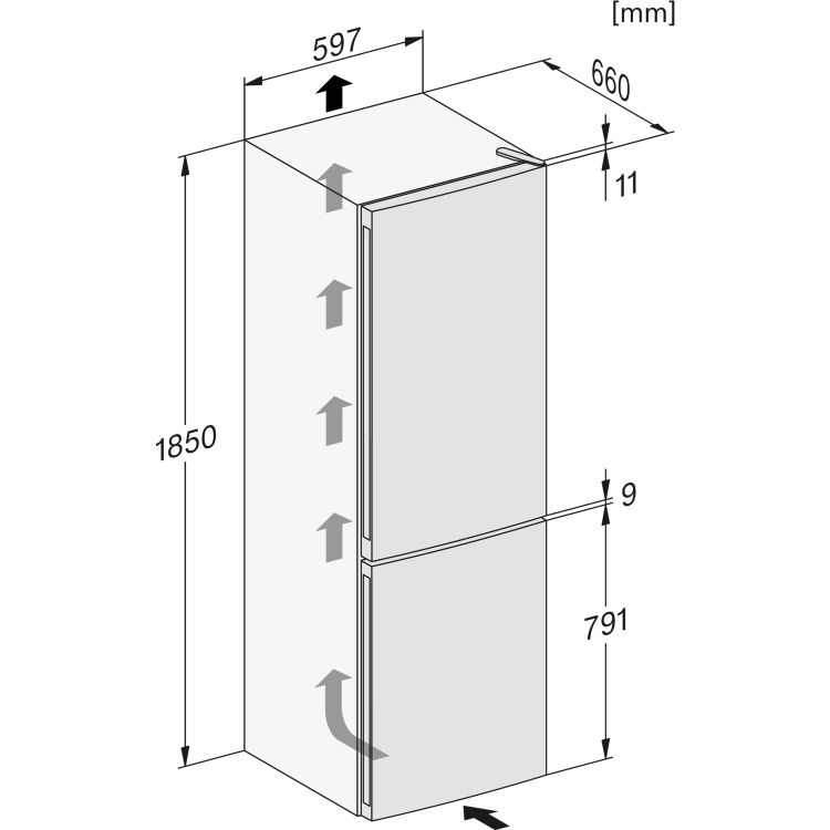 Miele 326 Litre 60/40 Freestanding Fridge Freezer - White