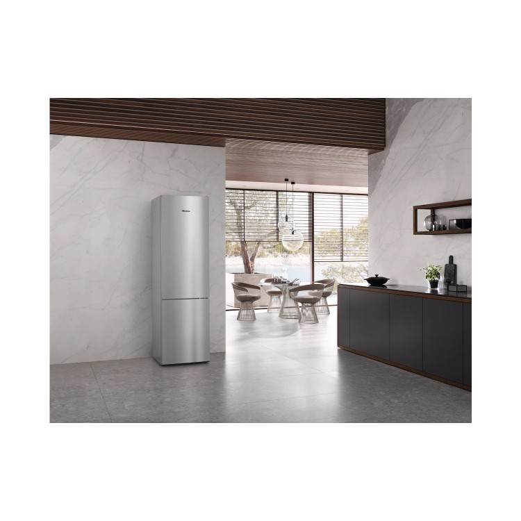 Refurbished Miele KFN4391ED Freestanding 368 Litre 60/40 Frost Free Fridge Freezer Silver