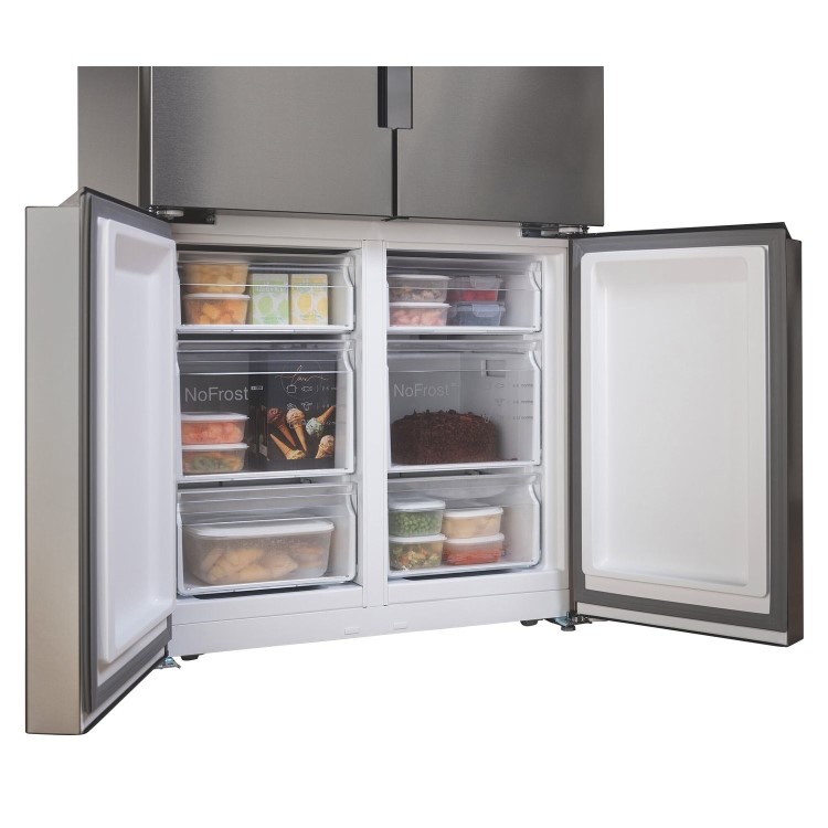 Bosch Series 4 605 Litre Four Door Freestanding Fridge Freezer - EasyClean Stainless Steel