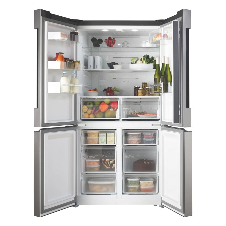 Bosch Series 4 605 Litre Four Door Freestanding Fridge Freezer - EasyClean Stainless Steel