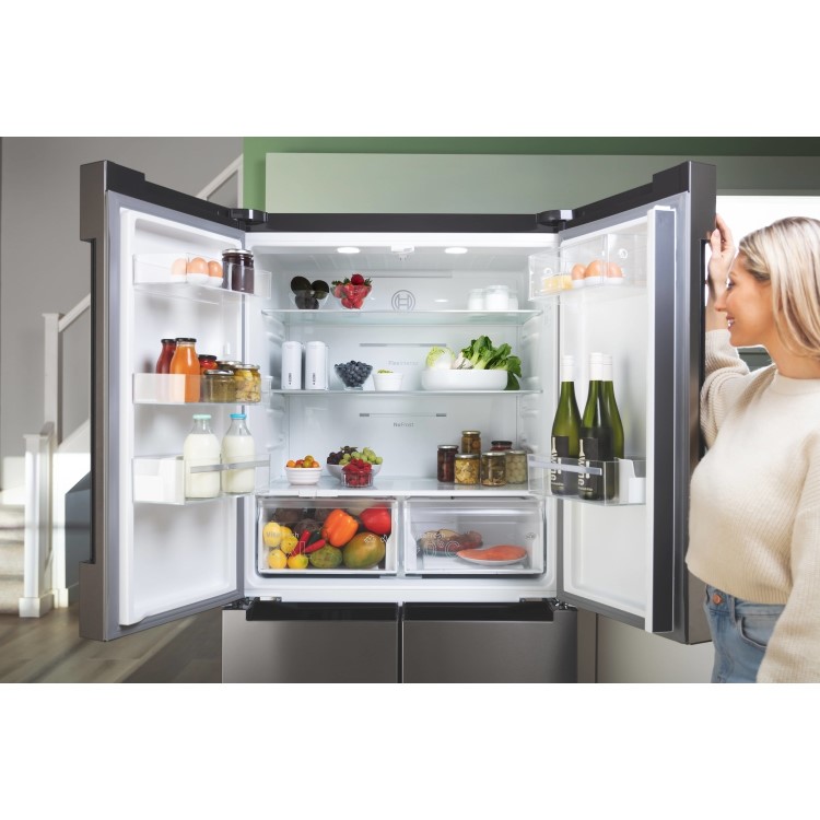 Bosch Series 4 605 Litre Four Door Freestanding Fridge Freezer - EasyClean Stainless Steel