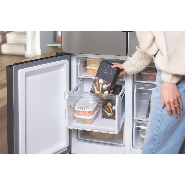 Bosch Series 4 605 Litre Four Door Freestanding Fridge Freezer - EasyClean Stainless Steel