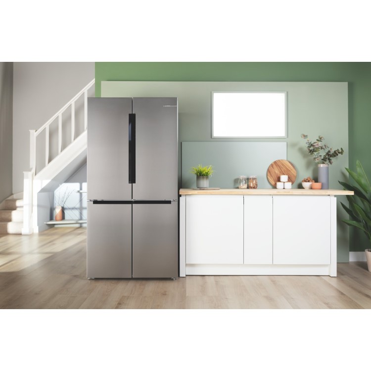Bosch Series 4 605 Litre Four Door Freestanding Fridge Freezer - EasyClean Stainless Steel