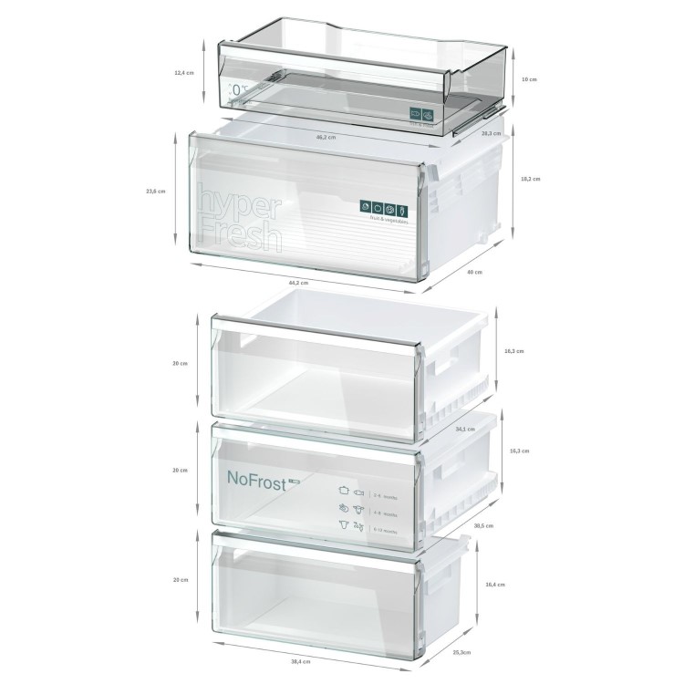 Siemens iQ300 363 Litre 60/40 Freestanding Fridge Freezer - Stainless Steel