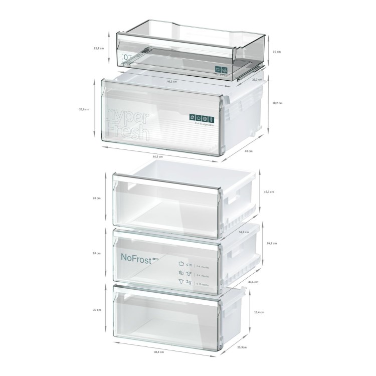 Siemens iQ300 363 Litre 60/40 Freestanding Fridge Freezer - Dark Inox