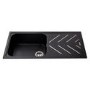 Single Bowl Inset Black Composite Kitchen Sink with Reversible Drainer - CDA