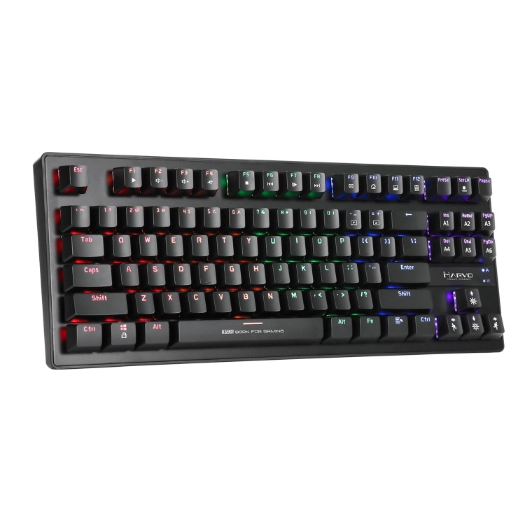 GRADE A1 - Marvo Scorpion KG901 RGB LED Compact Gaming Keyboard with Mechanical Blue Switches