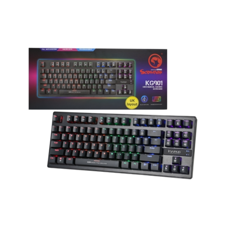 GRADE A1 - Marvo Scorpion KG901 RGB LED Compact Gaming Keyboard with Mechanical Blue Switches