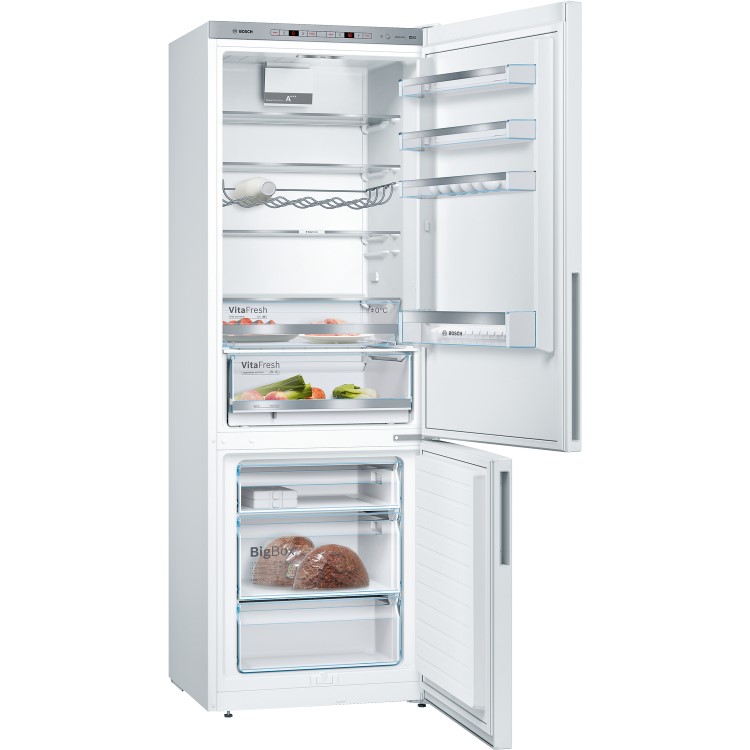 Bosch Serie 4 KGE49VW4AG 201x70cm 412L Freestanding Fridge Freezer - White