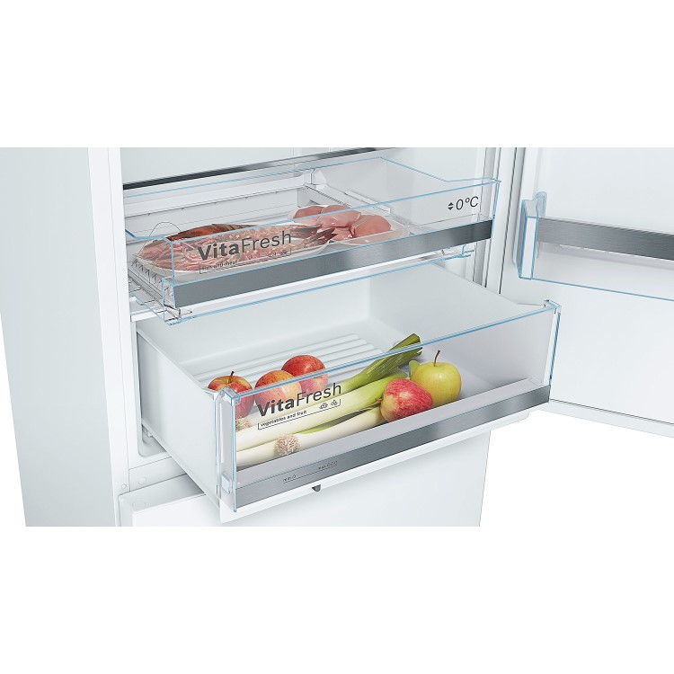 Bosch Serie 4 KGE49VW4AG 201x70cm 412L Freestanding Fridge Freezer - White