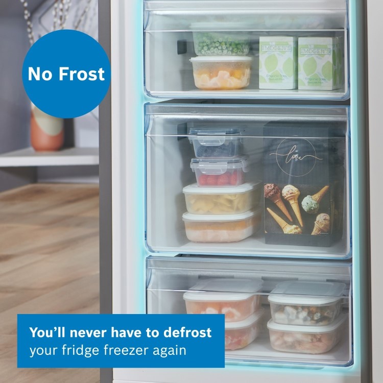 Bosch Serie 2 300 Litre 50/50 Freestanding Fridge Freezer Frost Free - Stainless Steel Look