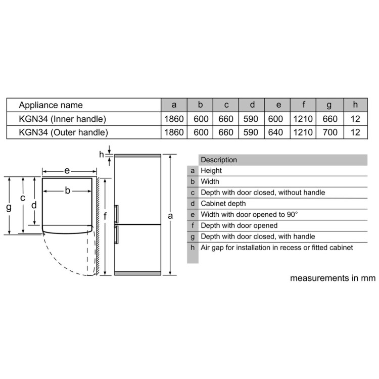 Bosch Serie 8 KGN34XL35G Freestanding Fridge Freezer Frost Free - Stainless Steel Look