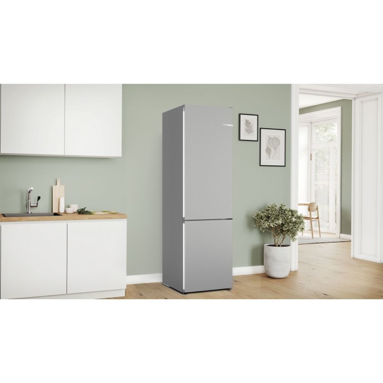 Refurbished Bosch Series 4 KGN392LAFG Frestanding 399 Litre 70/30 Frost Free Fridge Freezer Stainless Steel