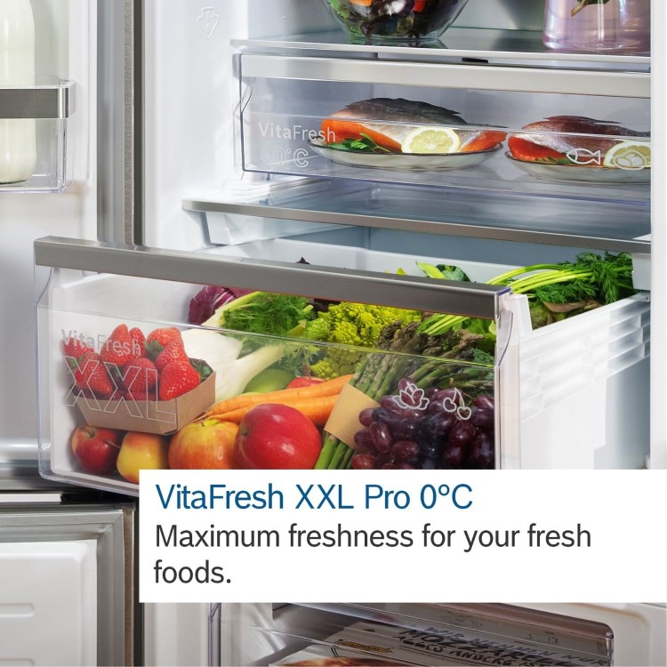 Refurbished Bosch Series 4 KGN392LAFG Frestanding 399 Litre 70/30 Frost Free Fridge Freezer Stainless Steel