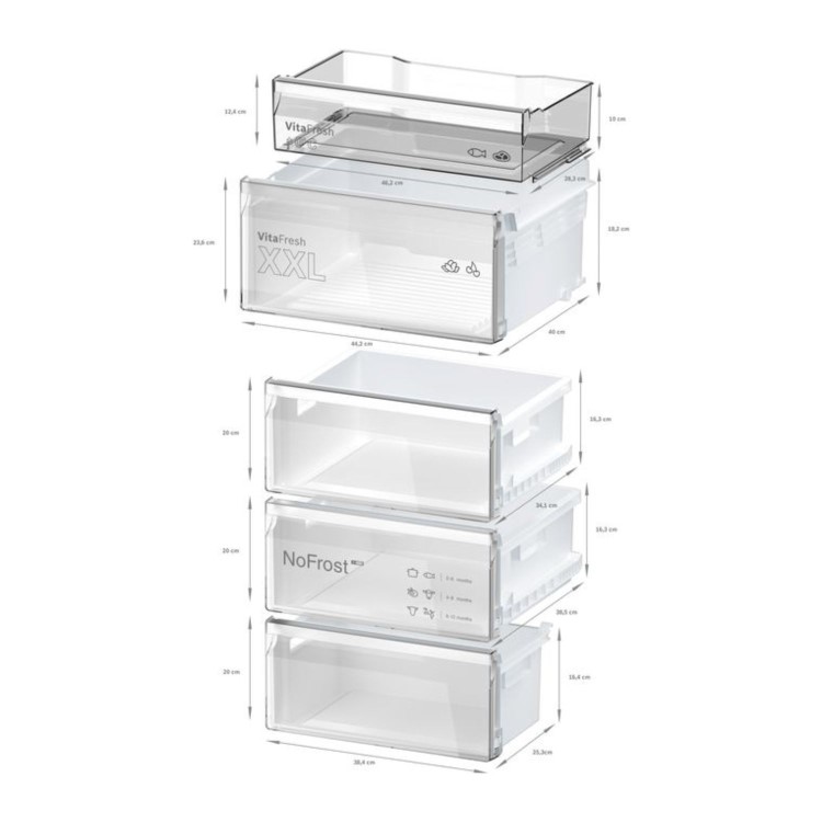 Refurbished Bosch Series 4 KGN392LAF Freestanding 363 Litre 70/30 Frost Free Fridge Freezer Stainless Steel