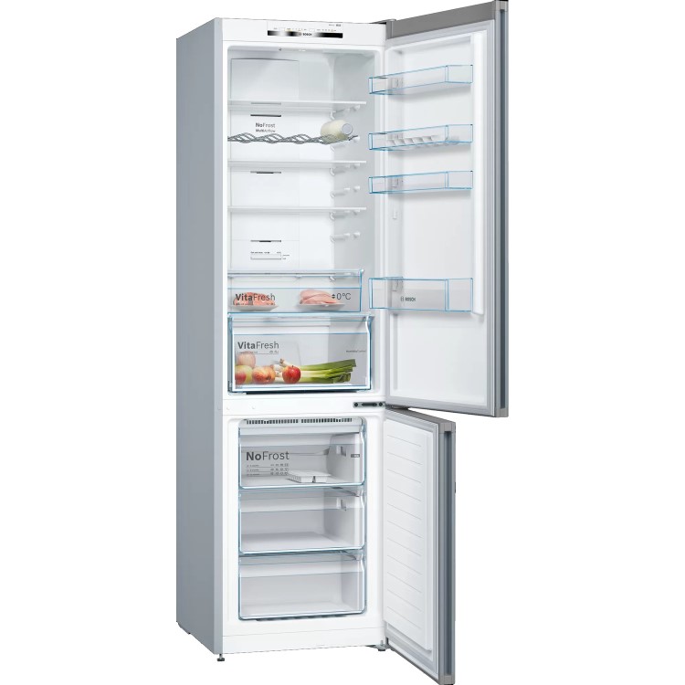 Bosch KGN39VLEBG Serie 4 Frost Free Freestanding Fridge Freezer With VitaFresh Drawers - Stainless Steel Look
