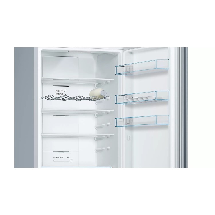 Bosch KGN39VLEBG Serie 4 Frost Free Freestanding Fridge Freezer With VitaFresh Drawers - Stainless Steel Look