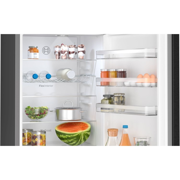 Bosch Series 4 363 Litre Freestanding Fridge Freezer - Black Stainless Steel