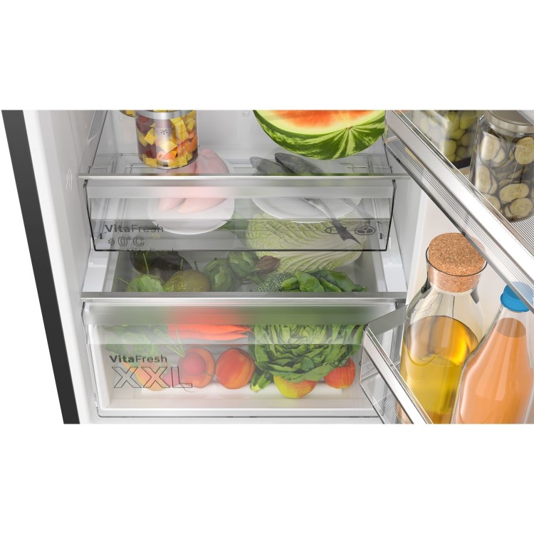 Bosch Series 4 363 Litre Freestanding Fridge Freezer - Black Stainless Steel