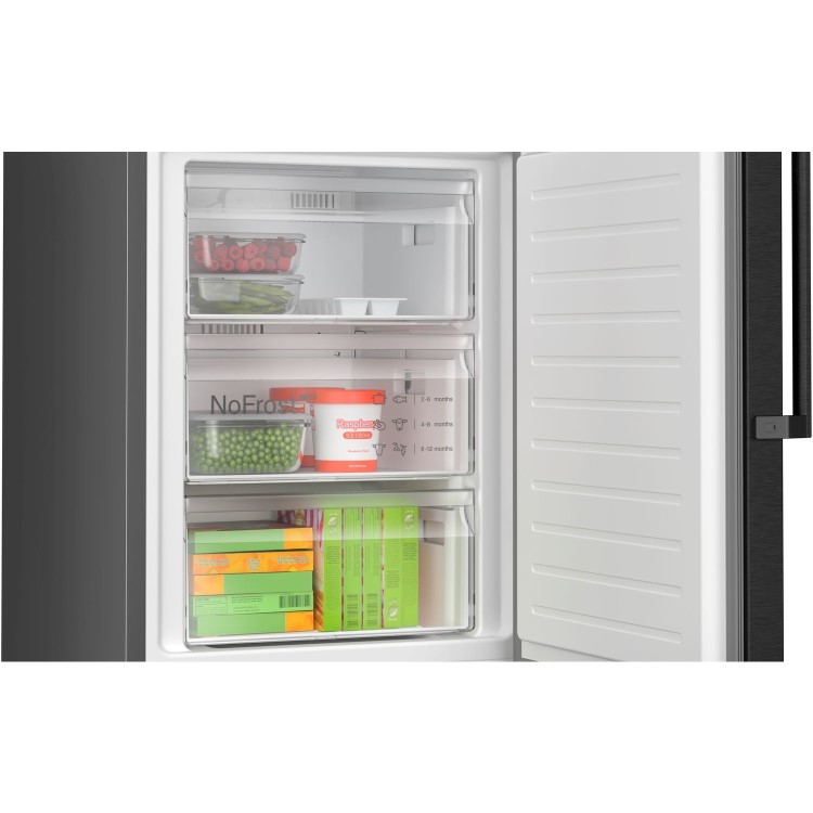 Bosch Series 4 363 Litre Freestanding Fridge Freezer - Black Stainless Steel