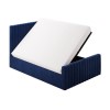 Side Opening Navy Blue Velvet Double Ottoman Bed - Khloe