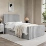 Grey Velvet Double Side-Lift Ottoman Bed - Khloe