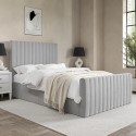 KHL002 Grey Velvet Double Side-Lift Ottoman Bed - Khloe