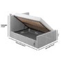 Grey Velvet Double Side-Lift Ottoman Bed - Khloe