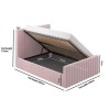 Side Opening Pink Velvet Double Ottoman Bed - Khloe
