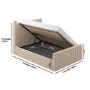 Beige Velvet Small Double Side-Lift Ottoman Bed - Khloe