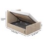 Beige Velvet Double Side-Lift Ottoman Bed - Khloe