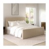 Side Opening Beige Velvet Super King Ottoman Bed - Khloe