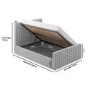 Grey Velvet Small Double Side-Lift Ottoman Bed - Khloe