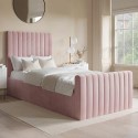 KHL014SA Pink Velvet Single Side-Lift Ottoman Bed - Khloe