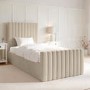 Beige Velvet Single Side-Lift Ottoman Bed - Khloe