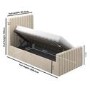 Beige Velvet Single Side-Lift Ottoman Bed - Khloe