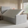 Grey Velvet Single Side-Lift Ottoman Bed - Khloe