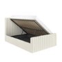 Cream Fabric Double Side-Lift Ottoman Bed - Khloe