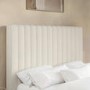 Cream Fabric Double Side-Lift Ottoman Bed - Khloe