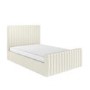 Cream Fabric Double Side-Lift Ottoman Bed - Khloe